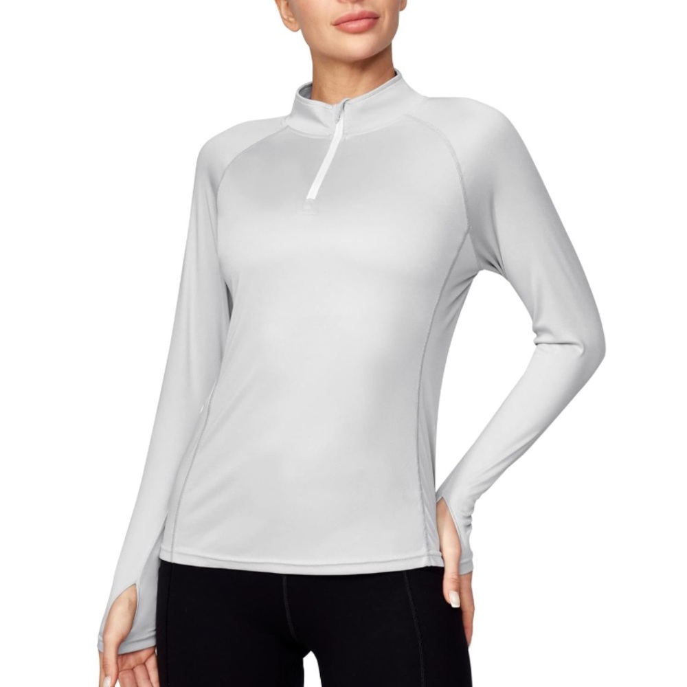 Ewedoos Grey Rash Guard SPF Shirts Long Sleeve Shirts UPF 50+ Sun Protection